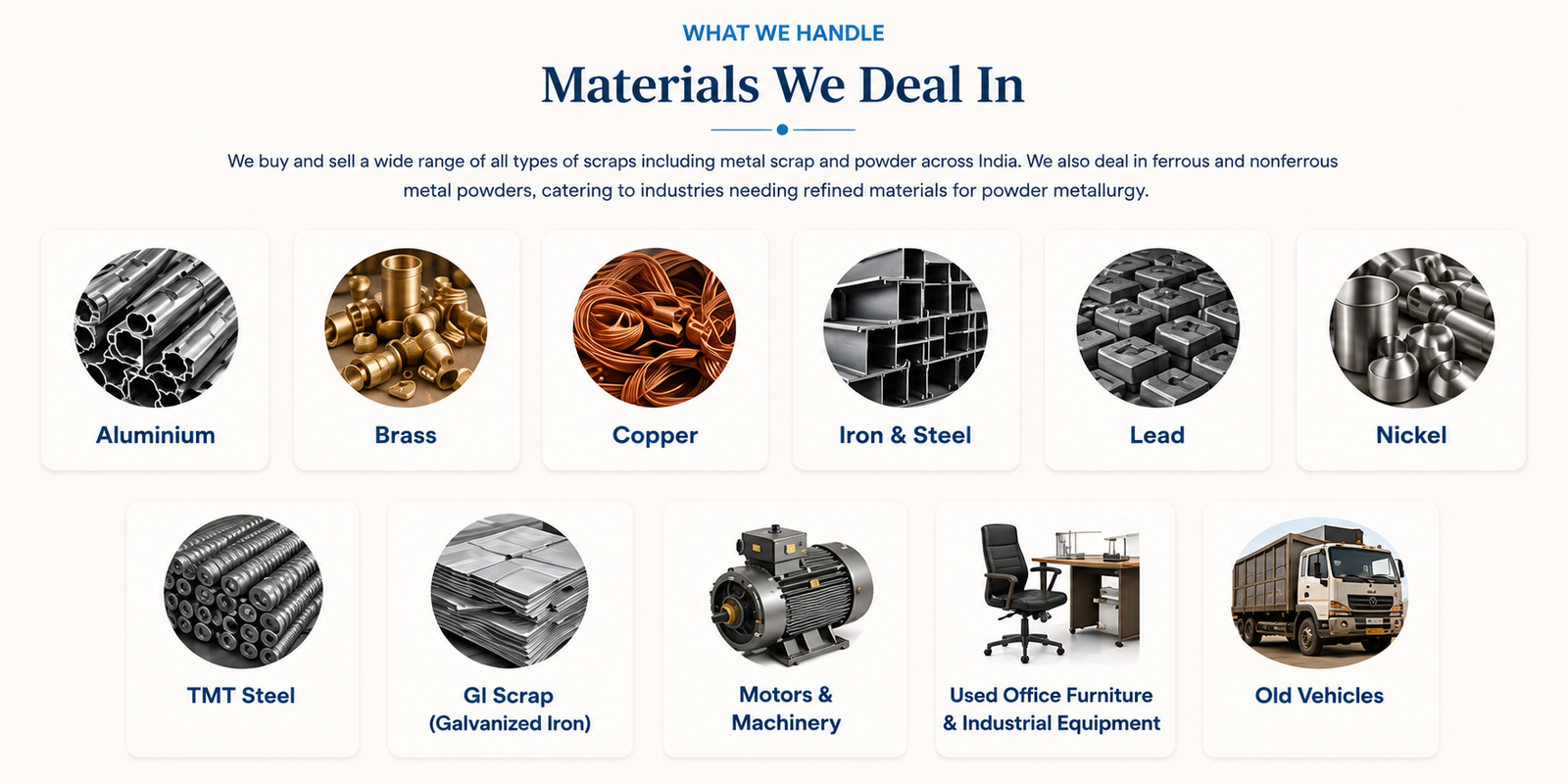 Wide Range of Materials